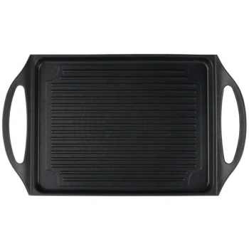TableCraft CWDC1070 CaterWare 17 13/16" x 10 3/4" Rectangular Die-Cast Induction Ready Grill Pan