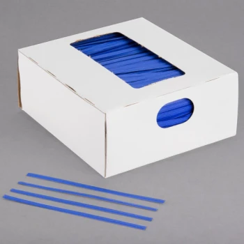 Bedford Industries Inc. 4" Blue Laminated Paper Bag Twist Ties - 2,000/Box