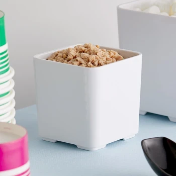American Metalcraft MSJ3 10 oz. White Square Melamine Jar