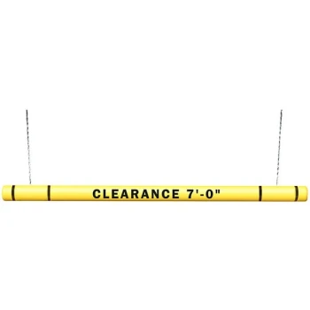 Innoplast ClearanceGard 4 15/16" x 80" Yellow Clearance Bar Kit with Black Reflective Stripes and Threaded Inserts CB-480YBK-KIT