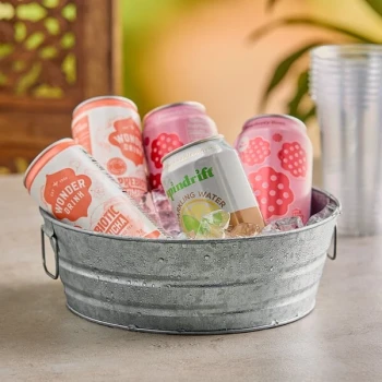 American Metalcraft MTUB10 9 1/2" x 3 1/4" Round Galvanized Metal Tub