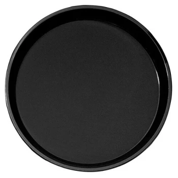 Cambro 11" Black Round Polytread Non-Skid Serving Tray PT1100110 - 12/Case