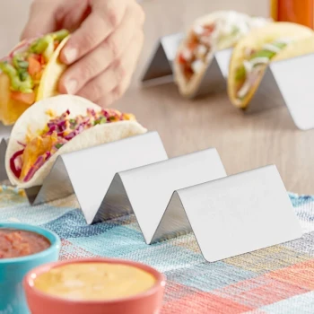 Choice 26 1/2" x 4" x 2" Stainless Steel Full-Size Taco Holder with 9 or 10 Compartments - 6/Case