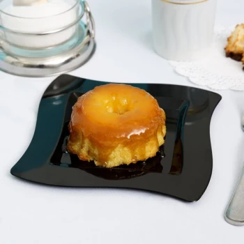 Fineline Wavetrends 106-BK 6 1/2" Black Plastic Square Plate - 120/Case