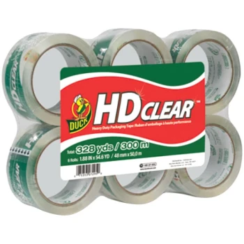 Duck Tape CS556PK 1.88" x 55 Yards Clear Heavy-Duty Carton Packaging Tape - 6/Pack