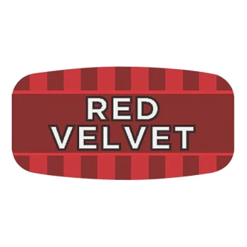 Bollin 5/8" x 1 1/4" Rectangular Permanent Red Velvet Bakery Label - 1,000/Roll