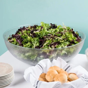 Cambro Camwear® 40.7 Qt. Translucent Pebbled Polycarbonate Serving/Salad Bowl
