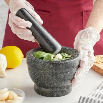 Fox Run 5 1/2" Black Granite Mortar and Pestle Set