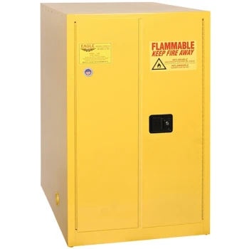 Eagle Manufacturing 2810X Yellow Horizontal Safety Cabinet with 2 Self-Closing Doors, 55 Gallon Capacity