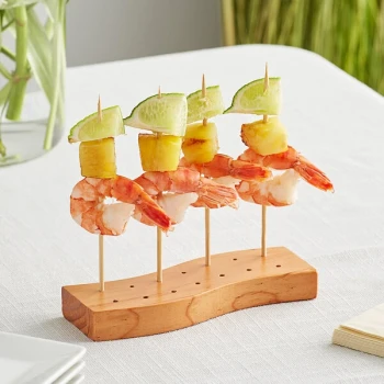Acopa Mesa 14 Hole Dark Brown Wood Skewer / Cake Pop Holder