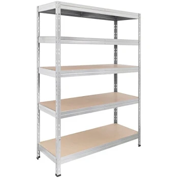 AR Shelving 20" x 39" x 71" 5-Shelf Galvanized Boltless Rivet Fiberboard Shelving Unit