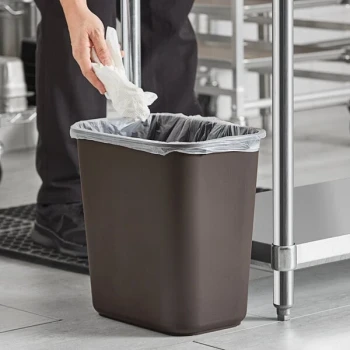 Lavex Janitorial 28 Qt. / 7 Gallon Brown Rectangular Wastebasket