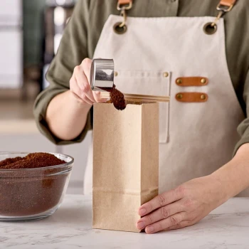 Choice 1/2 lb. Brown Kraft Customizable Paper Coffee Bag with Reclosable Tin Tie - 1,000/Case