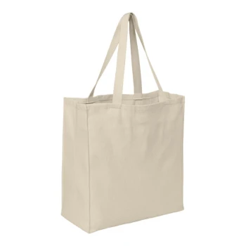 Port Authority Natural Reusable Ideal Cotton Twill Customizable Over-the-Shoulder Grocery Tote Bag