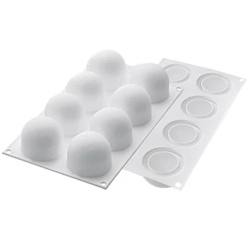 Silikomart TRUFFLES 70 8 Compartment Micro Silicone Baking Mold with Border - 2 inch x 2 inch x 1 11/16 inch Cavities