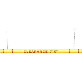 Innoplast ClearanceGard 4 15/16" x 80" Yellow Clearance Bar Kit with Red Reflective Stripes and Threaded Inserts CB-480YR-KIT