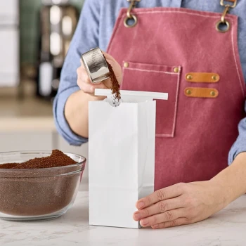 Choice 1/2 lb. White Customizable Paper Coffee Bag with Reclosable Tin Tie - 1,000/Case