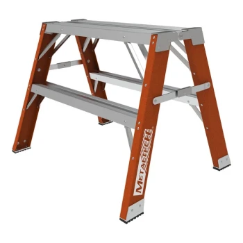 Metaltech BuildMan 24" 2-Step Non-Conductive Fiberglass / Aluminum Workstand / Sawhorse E-WSFB24T1A