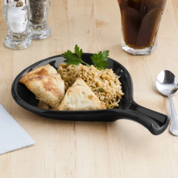 Tuxton BBP-100 Black 12 oz. China Fry Pan Server - 12/Case