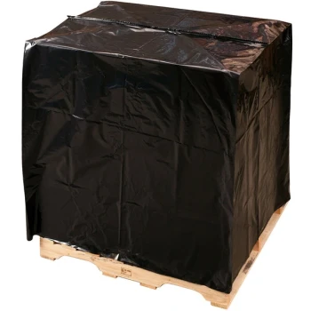 Lavex 51" x 49" x 97" 2 Mil Black Polyethylene Perforated UVI/UVA Pallet Top Cover on a Roll - 45/Roll