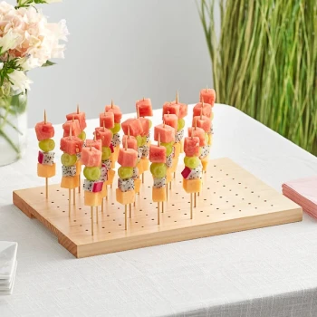 Acopa Mesa 120 Hole Natural Wood Skewer / Cake Pop Holder