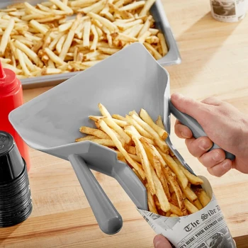 Choice 9 1/4" x 8 1/4" Plastic Dual Handle French Fry Scoop