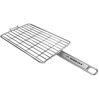 Mibrasa 9 13/16 inch x 6 5/16 inch Stainless Steel Wire Classic Flat Grill Basket KC1625