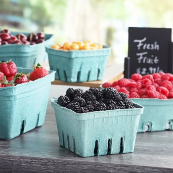 1 Qt. Green Molded Pulp Berry / Produce Basket - 250/Case
