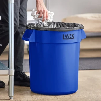 Lavex 20 Gallon Blue Round Commercial Trash Can / Ingredient Bin