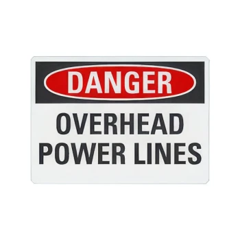 Lavex 10" x 7" Non-Reflective Aluminum "Danger / Overhead Power Lines" Safety Sign