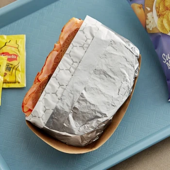 Bagcraft 10 1/2" x 14" Silver Insulated Honeycomb Foil Sandwich Wrap - 500/Pack