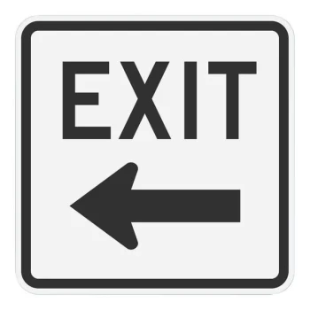 Lavex 18" x 18" High-Intensity Prismatic Reflective Aluminum "Exit" Safety Sign with Left Arrow