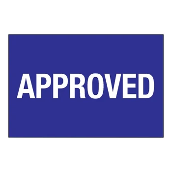 Tape Logic 2" x 3" Approved Dark Blue Semi-Gloss Paper Permanent Inventory Rectangular Label - 500/Roll