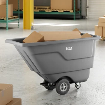 Lavex 0.5 Cubic Yard Gray Tilt Truck / Trash Cart (300 lb. Capacity)