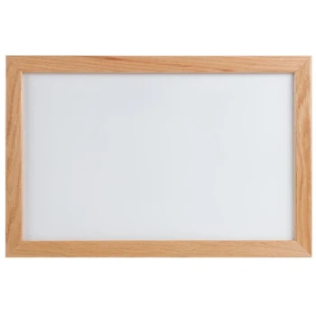 Aarco WOC1218NT-B OAK 12" x 18" Oak Frame White Marker Board