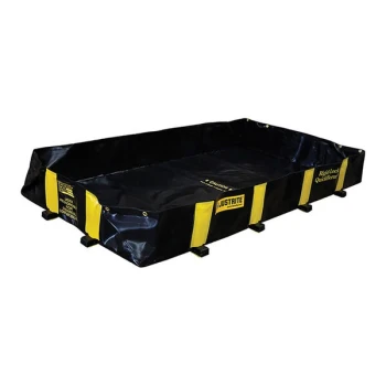 Justrite 6' x 4' x 12" 175 Gallon Rigid-Lock QuickBerm Foldable Drive-Over Spill Containment Berm 28512