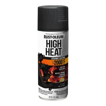 Rust-Oleum High Heat 12 oz. Flat Black Protective Enamel Spray 248903 - 6/Case