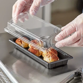 Choice 3 1/2" x 8 1/2" Long Food Container with Lid - 400/Case