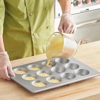 Baker's Lane 12 Cup 5 oz. Glazed Aluminized Steel Jumbo Muffin / Cupcake Pan - 18 inch x 13 inch