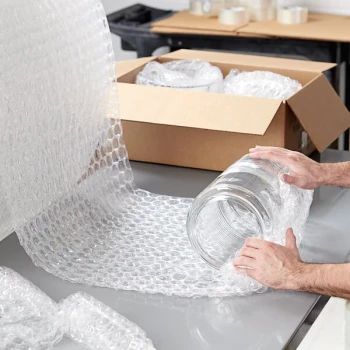 Lavex 24" x 65' Large 1/2" Parcel Ready Perforated Bubble Roll