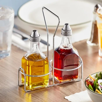 Choice 2-Compartment Wire Caddy with (2) 6 oz. Cruets