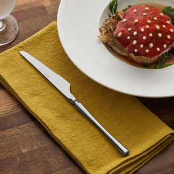 Acopa Hepburn 8 7/8" 18/10 Stainless Steel Forged Extra Heavy Weight Dinner Knife - 12/Case