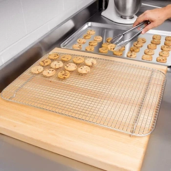 Vollrath 20038 Super Pan V® 16 1/2" x 24" Footed Stainless Steel Cooling Rack for Full Size Sheet Pan