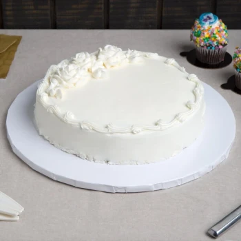 Enjay 1/2-14RW12 14" Fold-Under 1/2" Thick White Round Cake Drum