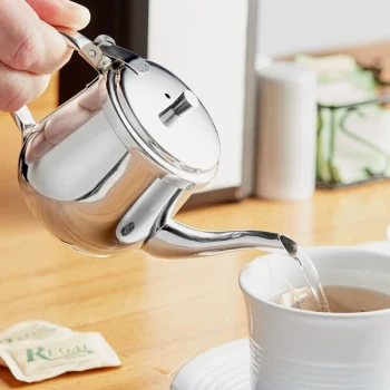 Choice 10 oz. Stainless Steel Gooseneck Teapot
