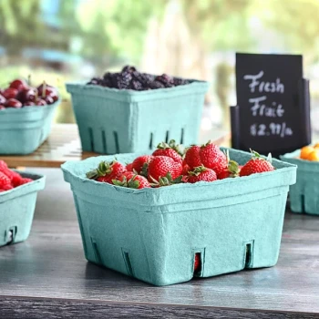 2.5 Qt. Green Molded Pulp Berry / Produce Basket - 200/Case