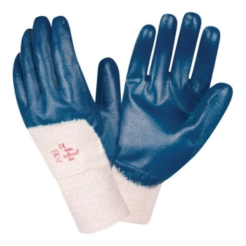 Cordova Brawler II Smooth Supported Nitrile Gloves with Interlock Lining, Sanitized Treatment, and Knit Wrist - Extra Large - Pair - 12/Pack