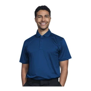 Uncommon Chef 50TJ01-R Men's Customizable Royal Blue Short Sleeve Moisture Wicking Polo Shirt - Polyester - 2X