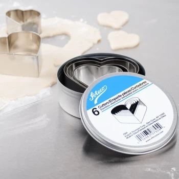 Ateco 7804 6-Piece Stainless Steel Plain Heart Cutter Set