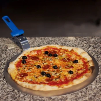 GI Metal AC-PCP32 12" Aluminum Pizza Tray with Polymer Handle